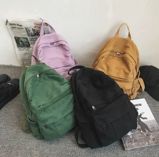 Latest Design Retro Custom Logo Canvas Unisex Outdoor Waterproof Travel Backpacks for Students
