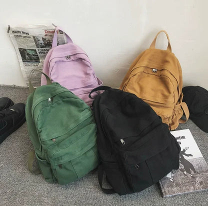Latest Design Retro Custom Logo Canvas Unisex Outdoor Waterproof Travel Backpacks for Students