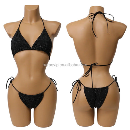 S573 Hot Rhinestone Beach Wear New Color Swimsuit Fabric Swimwear Crystal Bikini