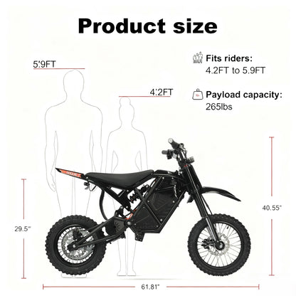US 3-7 Delivery Electric Motorcycle Dirt Bike 48V Lithium Battery Full Suspension Electric Mountain Bike