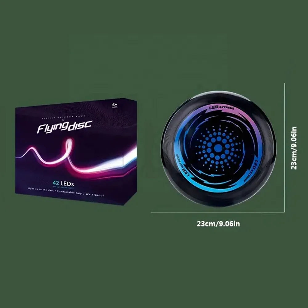 LED Light up Flying Disc for Outdoor Sports & Beach Fun W/ 42 LEDs for Night Time Play & Comfortable Grip for Outdoor Games