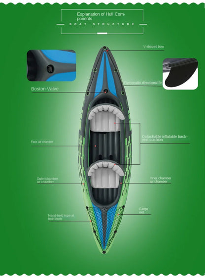 Quality Thickened Portable Large Outdoor Travel Camping Fishing Boat Steamboat Speedboat Travel 1-2  Inflatable Rubber Boat