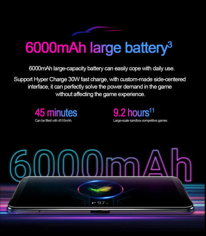 Global ROM Asus ROG Phone 3 5G Gaming Phone Snapdragon 865/865 Plus 6.59 Inch 144HZ Refresh Rate AMOLED 6000mAh 64MP Camera NFC