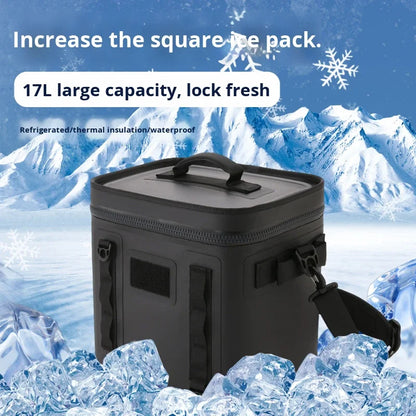 Cross-Border Portable TPU Insulated 17L Waterproof Backpack Camping Outdoor Picnic Ice Bag Fishing Fresh-Keeping Quick Cooling