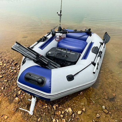 5.9ft Single Inflatable Kayak Fishing Boat Slat Wooden Floor Rowing Canoe Portable Dinghy with Paddles and Pump