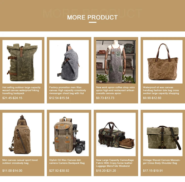 Large Capacity Vintage Rucksack Batik Canvas With Crazy Horse Leather Bag Men's Outdoor Travel Hiking Backpacks