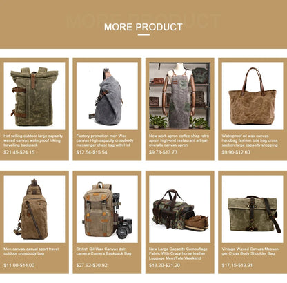 Large Capacity Vintage Rucksack Batik Canvas With Crazy Horse Leather Bag Men's Outdoor Travel Hiking Backpacks