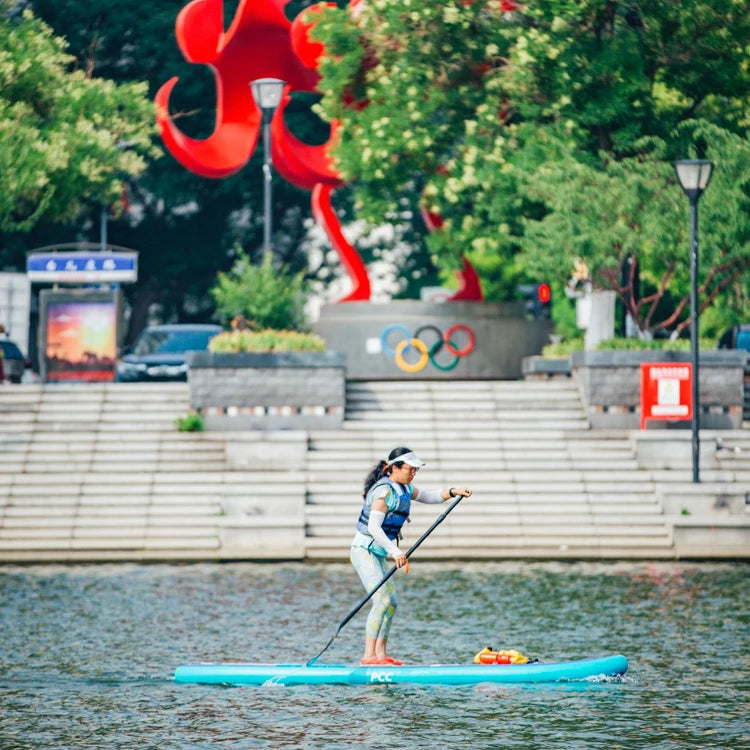 Durable PVC and EVA SUP Paddle Board Inflatable Stand up Surfboard Water Sports for Perfect for Kids and Beginners