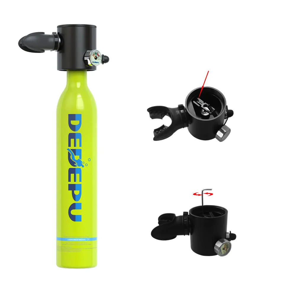 DEDEPU 0.5L scuba tank Small Scuba Diving Green Air Tank for Underwater Sports