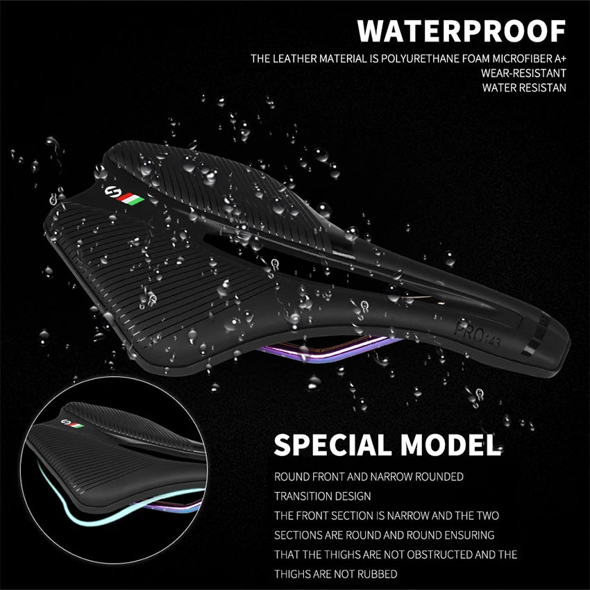 TOSEEK Soft Leather Road Bike Saddle Rail Eva Seat Bicycle Mountain Mtb Bike Front Seat