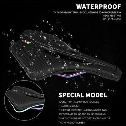 TOSEEK Soft Leather Road Bike Saddle Rail Eva Seat Bicycle Mountain Mtb Bike Front Seat