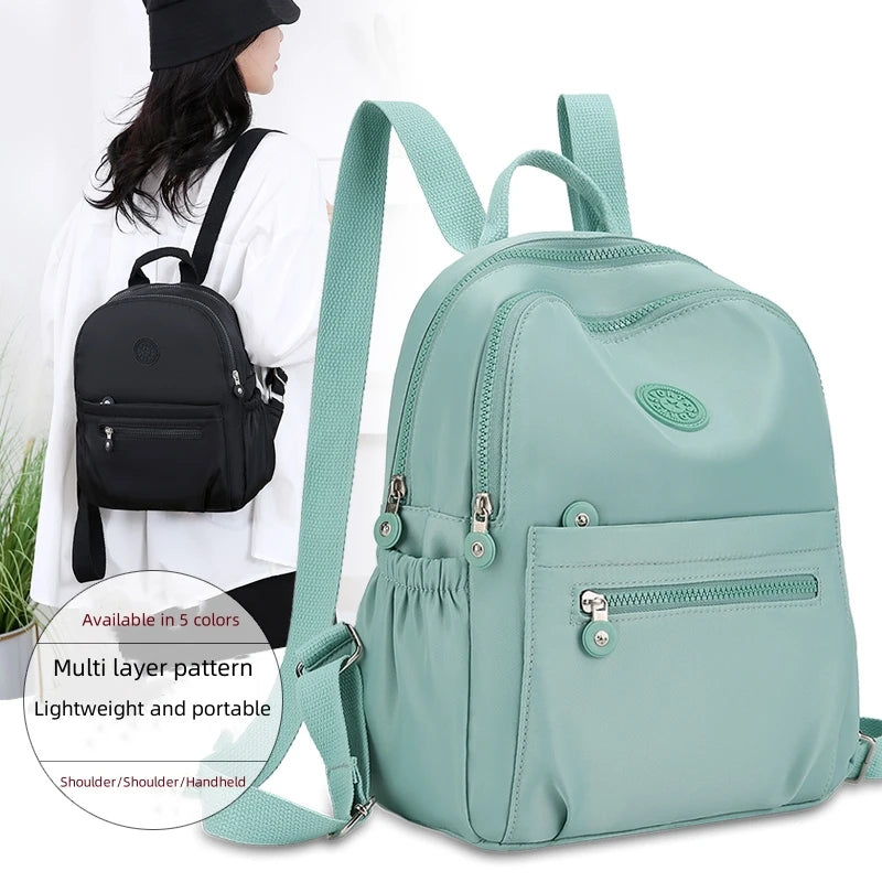 Nylon Fabric Multi Compartment Practical Women's Backpack for Outdoor Commuting, Versatile Zipper Closure,  Single Shoulder Bag
