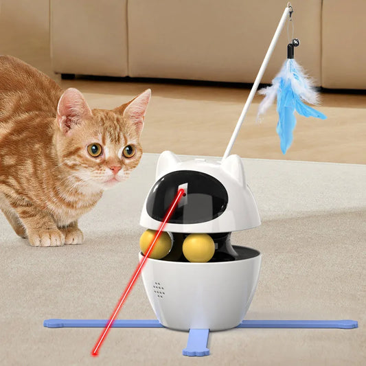 3 in 1 Automatic Cat Toys Interactive Smart Teasing Pet LED Laser Indoor Electronic Pet Cat Teaser Stick Cat Products