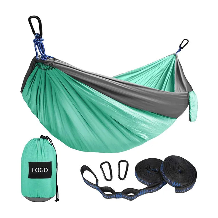 High Quality Nylon Camping Hiking Backpacking Travel Single & Double Parachute Camping Hammock 200kg Weight Capacity All Seasons