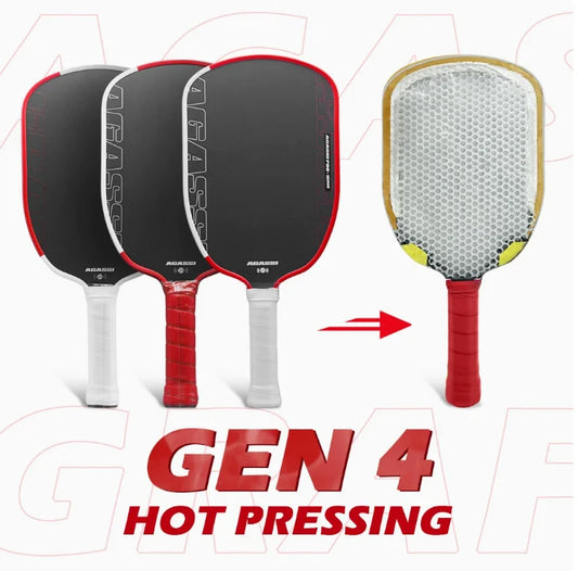 Agassi GEN4 Core Hot Pressed Integrated Matte Finish Pickleball Paddle  Lightweight 14-16mm Thickness for Advance