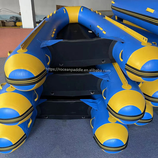 CE Approved Lightweight PVC Material Rubber Inflatable Boat 320 with Electric Motor with Aluminium Floor
