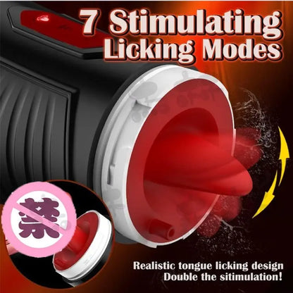 New type of electric masturbation cup for licking the tongue and sucking, automatic silicone suction cup for men, adult products