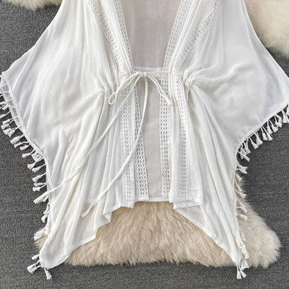 Summer Beach Wear Tops Tassels Bikini Cover Ups