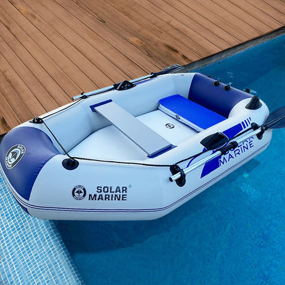 Solar Marine 2 Person PVC Fishing Boat 2M Inflatable Kayak Wear-resistant Canoe Waterplay Craft with Free Accessories