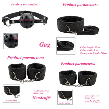 Adult Products Exotic Accessories Sex Toys Handcuffs Nipple Clamps Whip Gag Bdsm Collar Bondage Set Adult Game Sex Toys for Men