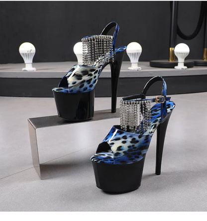 shoes for women 2026 Fashion Women Pumps Retro Thin Heels Sandals Leopard Spring Platform Dress Party Wedding Basic Shoes Woman