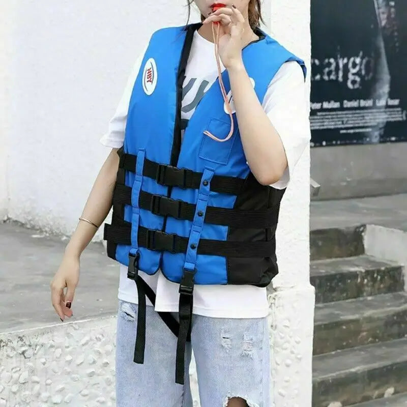 Life Jacket Ski Motorboats Wakeboard Raft Rescue Boat Vest Swimming Fishing Drift Clothing for Adult Children