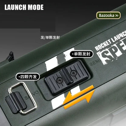 2026 Quadruple Rocket Launcher Toy Gun Shooting Model Soft Bullet Blaster Outdoor Games Weapon for Children Boys Gift