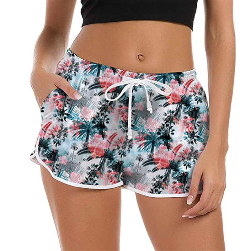 Woman Swim Shorts Women Summer Beach Gym Shorts Mujer Sexy Sport Loose Surf Swimwear Athletic Running Board Short Pant Quick Dry