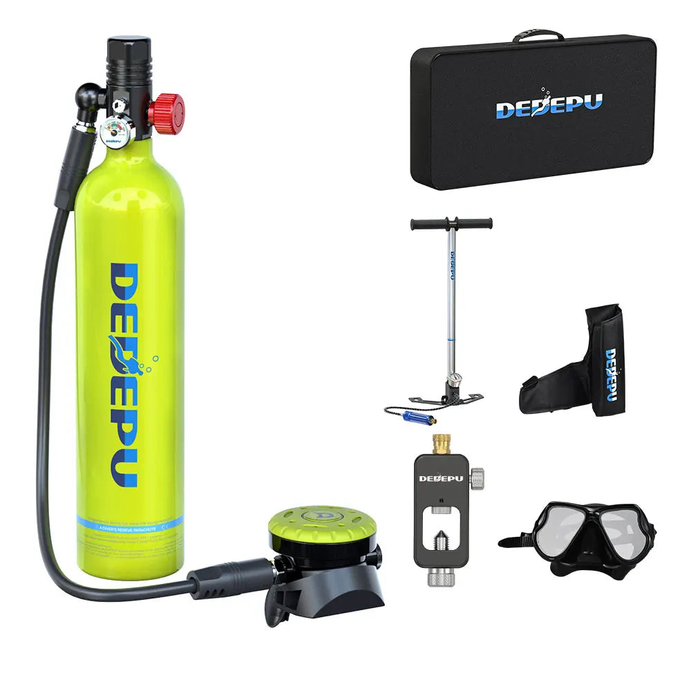 DEDEPU 1L Fluorescent Green Mini DEDEPU Scuba Tank Scuba Diving Equipment