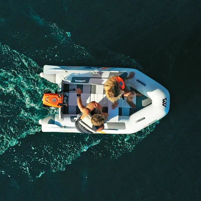AQUA MARINA BT-06300WD 296*153 cm Inflatable PVC Boat Canoe Manned Fishing Dinghy 4-Person 7.5KW Motor