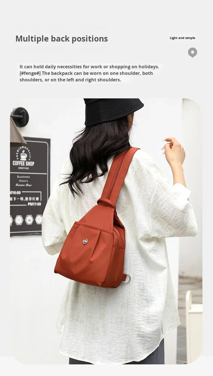 Mini Waterproof Anti-theft Women's Chest Bag 2025 New Simple Versatile Fashion Oxford Cloth Casual Small Mini Women's Backpack
