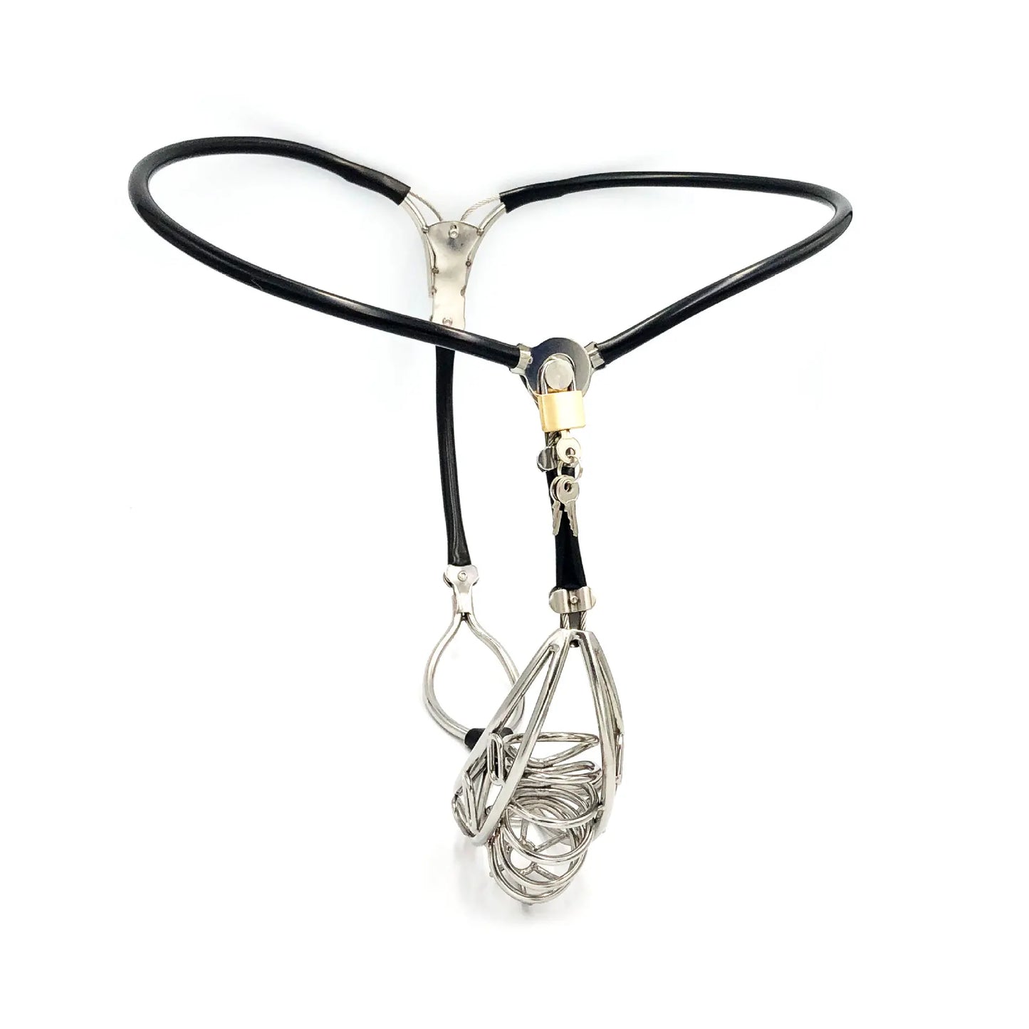 Black Emperor Stainless Steel Men's New Chastity Belt Penis Hollow Cage Invisible Chastity Belt Adult Products Wholesale