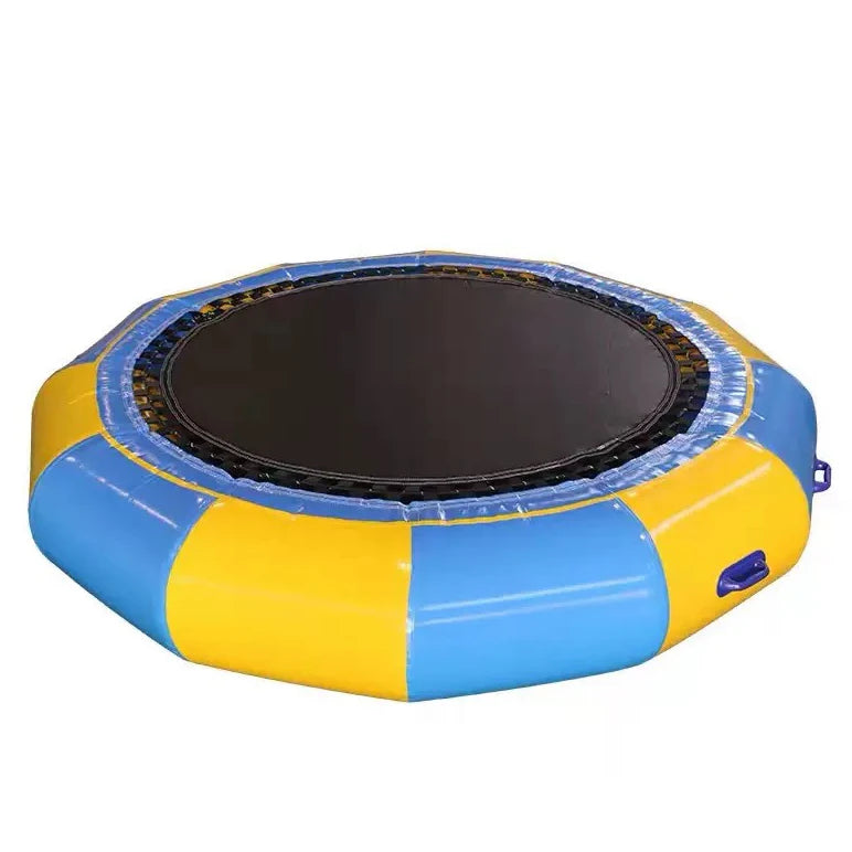 6.5ft 10ft 13ft Inflatable Water Trampoline for Children Adults Floating Trampoline with 4-Step Rope Inflatable Water Toys Game