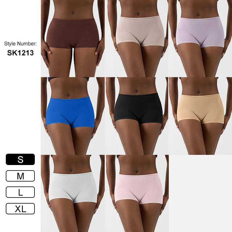SK1218 Women Ultra Stretchy Mid-waist Boy Shorts Super Soft Women's Boxer Briefs Underwear Breathable Short Lingerie