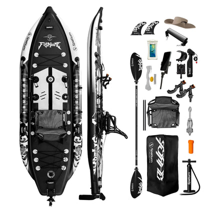 Spatium US Local Warehouse Drop Stitch 0.9 PVC Inflatable Fishing Kayak Durable Stable Portable for Lake River Sea Fishing Adult