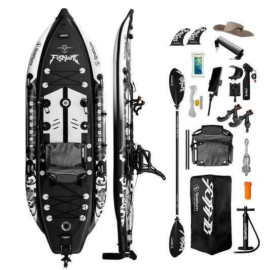 Spatium US Local Warehouse Drop Stitch 0.9 PVC Inflatable Fishing Kayak Durable Stable Portable for Lake River Sea Fishing Adult