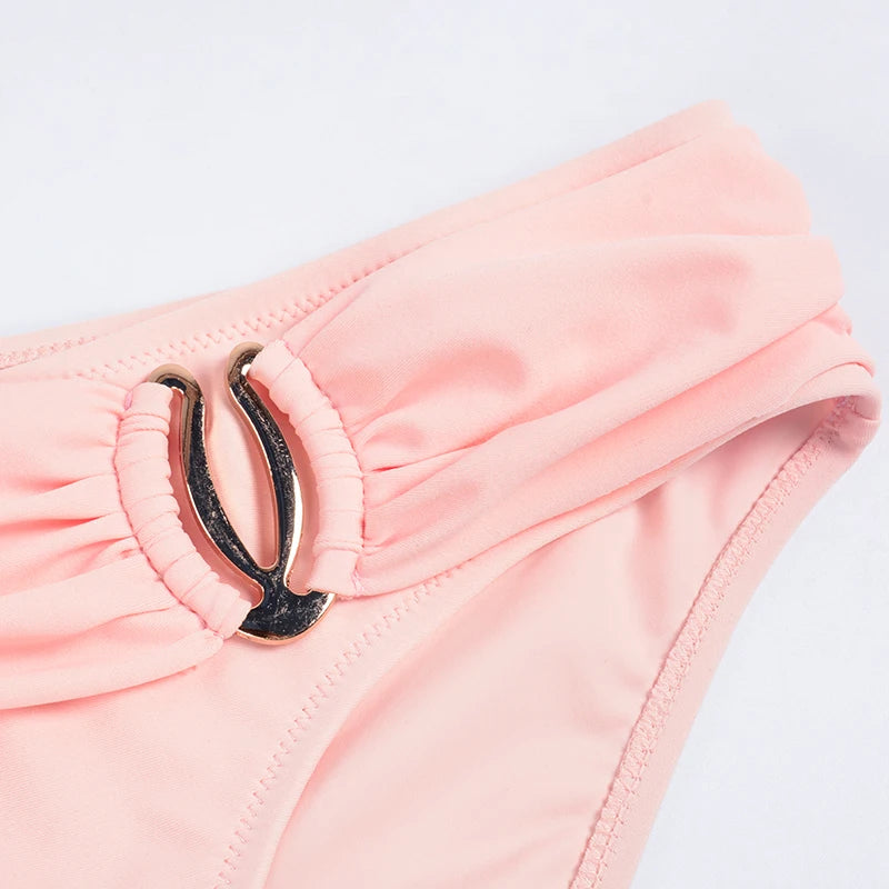 Push Up Bikini Swimwear for Women 2023 Blue Bikini Set Brazilian Bathing Suit Halter Swimsuit Black White Yellow Green