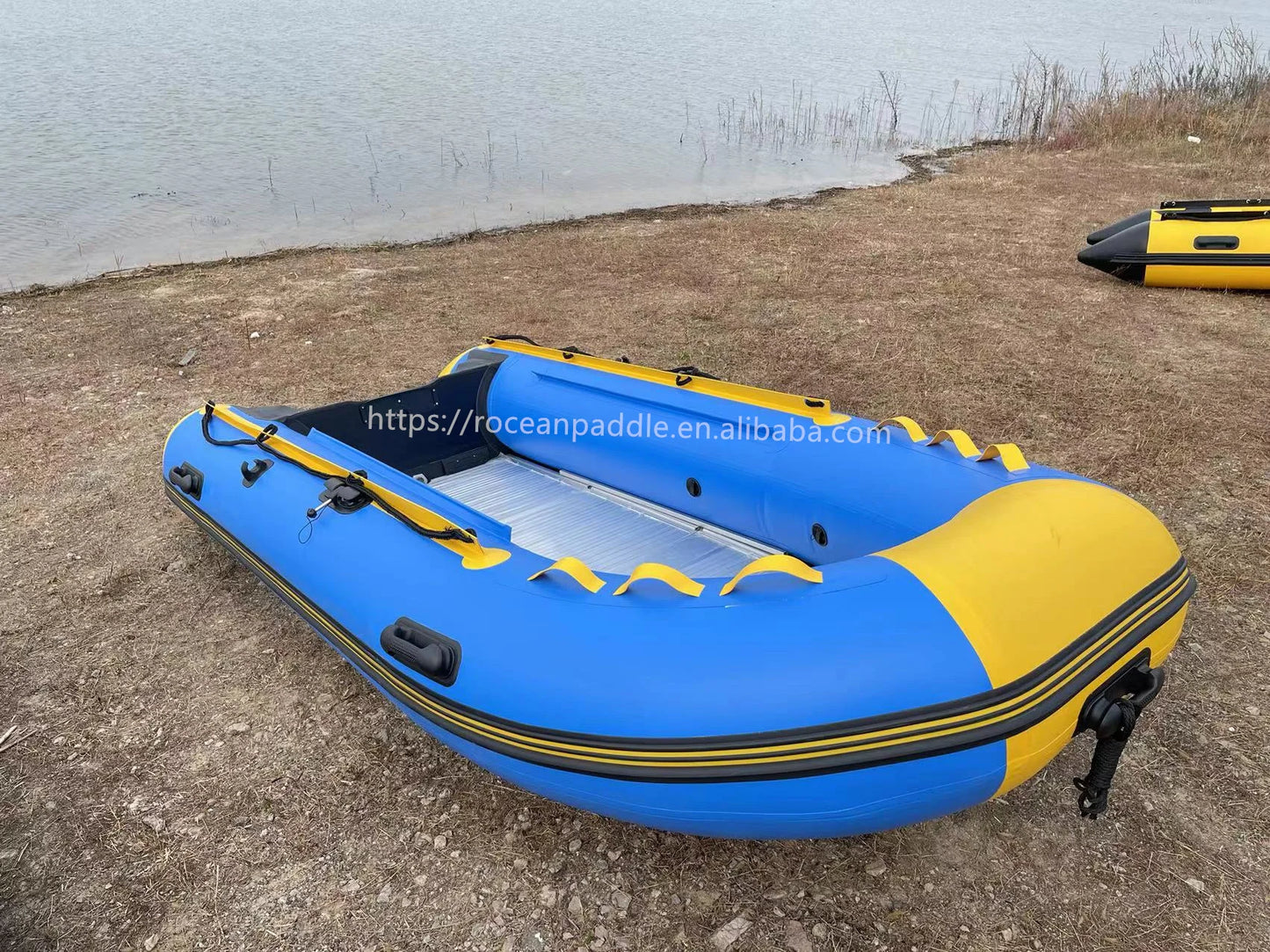 CE Approved Lightweight PVC Material Rubber Inflatable Boat 320 with Electric Motor with Aluminium Floor