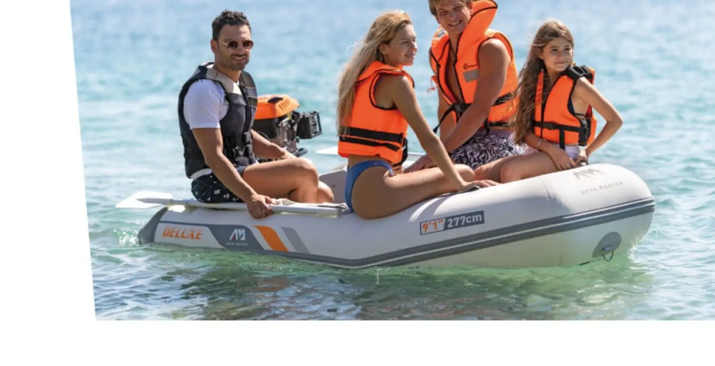 AQUA MARINA BT-06300WD 296*153 cm Inflatable PVC Boat Canoe Manned Fishing Dinghy 4-Person 7.5KW Motor