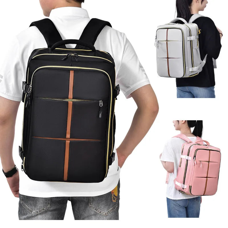 Custom Logo Travel Backpack Large Waterproof Oxford Material Multi-Layer Storage Shoe Compartment for Students Carrying Laptop