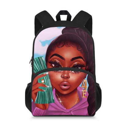 Cute Design Two Pocket African Black Arts Print Large Capacity Kids Backpacks Bag Unisex School Backpack for Children Boys Girls