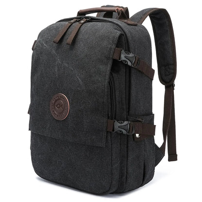 Durable Vintage Custom logo Canvas Laptop Backpack Bag Men Women Rucksack Bookbags School Backpack