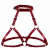 SM Sexy Lingerie Women's Sexy Leather Leakage Bra with Handcuffs Multiple Styles Bondage Restraint Training, Wearing Harness