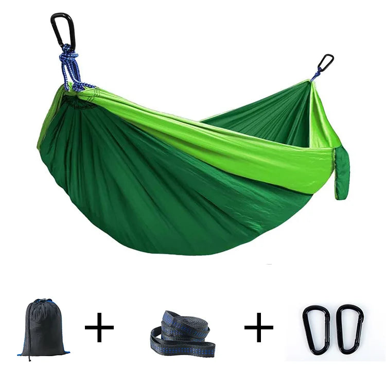 High Quality Nylon Camping Hiking Backpacking Travel Single & Double Parachute Camping Hammock 200kg Weight Capacity All Seasons