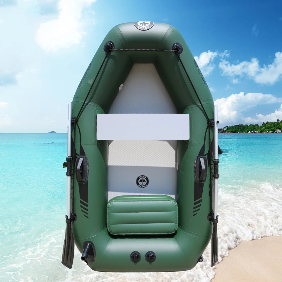 1 Person 175 Cm Rowing Inflatable PVC Fishing Boat Kayak Canoe Raft Dinghy Hovercraft Air Deck Bottom With Free Accessories