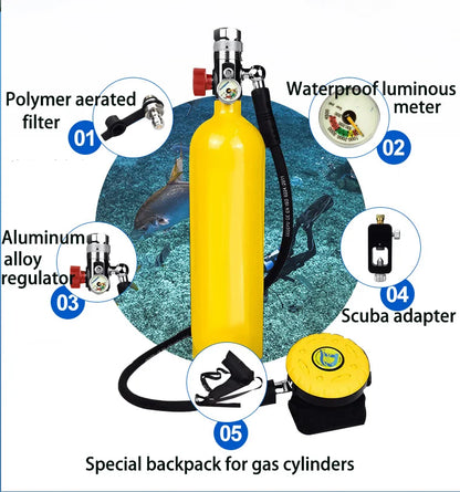 2023 Factory Hot Oxygene Cylinder Portable Mini scuba Diving air tank Cylinder 1L the Lung tank