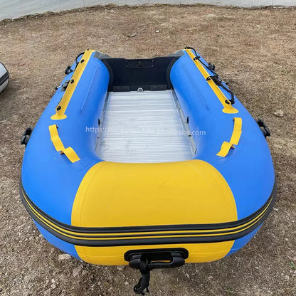CE Approved Lightweight PVC Material Rubber Inflatable Boat 320 with Electric Motor with Aluminium Floor