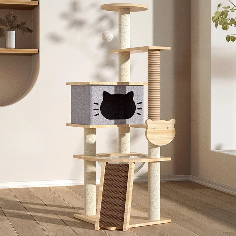 Cat Tree Multi-Level Tower Cat Scratching Post Kitten Toy Cozy Condo Climb Furniture Climbing Tower Toy Cat Products