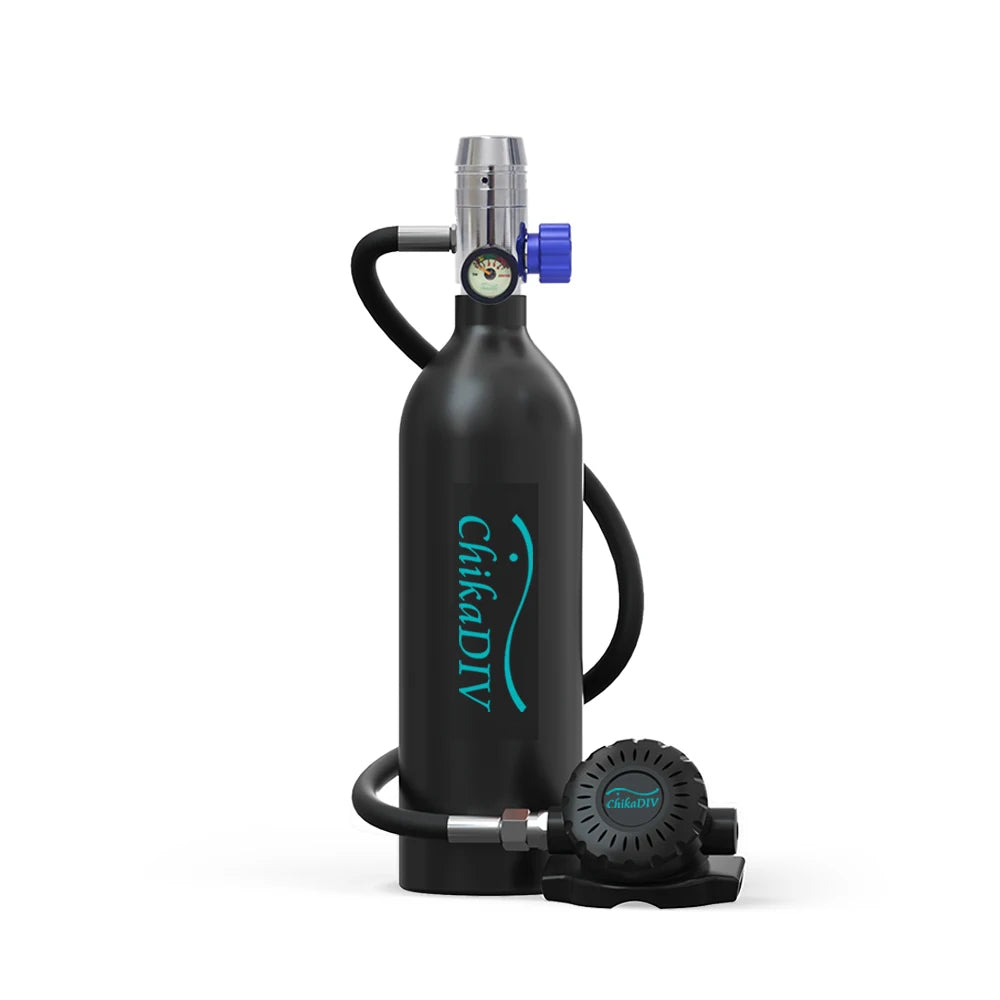 ChikaDiv 1L Mini Scuba Tank Scuba Diving Tank With Regulator Diving Equipment