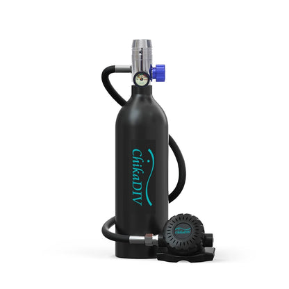 ChikaDiv 1L Mini Scuba Tank Scuba Diving Tank With Regulator Diving Equipment